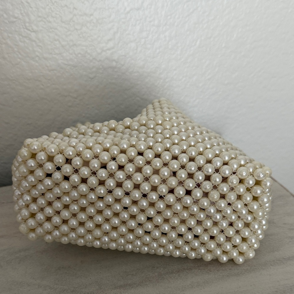 Elegant Pearl Beaded Handbag with Black Bow by A New Day - Picture 4 of 10